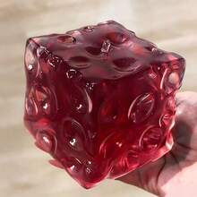 Tachimi 1pc Red Transparent Cheese Squishy Stress Relief Toy, Soft Jelly Texture, Suitable For Office, Home, School, Travel, Party Gift, Birthday, Easter, Christmas, Random Style And Packaging - Multicolor - View 3