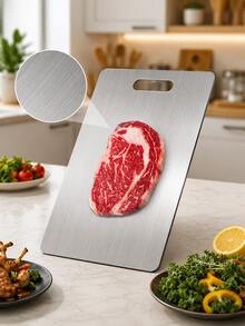 3pcs Stainless Steel Cutting Board Designed With A Handy Hanging Hole To Save Kitchen Storage Space, Various Practical Sizes Optional To Meet Different Cooking Demands, For Processing Meat, Vegetables, Fruits, Bread And Other Food Materials - Multicolor - View 11