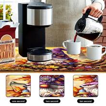 1pc Dish Drying Mat, Coffee Machine Mat, Autumn Forest Gnome Pattern Dish Drying Mat, Suitable For Daily Dish Draining, Fits Autumn Atmosphere Decor, Suitable For Autumn Thanksgiving Dining Scenes, Multi-Purpose Drying Mat, Home Gift, Tabletop Decoration - XYLSD-1090 - View 10