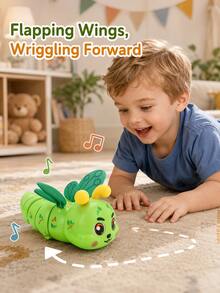 Caterpillar Music Toy With Beautiful Music And Flashing Lights, 360° Stunt Rotation, Early Learning Sensory Toy, Music Interaction, Perfect Gift Choice For Boys And Girls On Holidays And Birthdays - Multicolor - View 7