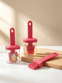 1pc Multi-Functional Olive Oil Silicone Brush, PP Material Bottle Body, Durable And Sturdy, Suitable For Storing Various Liquids, Applicable For Kitchen Cooking, Outdoor BBQ, Salad Making, Baking, Air Fryer, Suitable For All People, Lightweight Home Multi-Functional BBQ Silicone Oil Brush, Reusable Refillable Dispenser Bottle, Kitchen Supplies, Kitchen Gadgets, Baking Supplies (Random Color And Style) - Multicolor - View 4