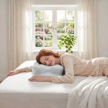 1pc Cool & Breathable Pillowcase, Minimalist Solid Color Butterfly Pillow Cover, Smooth Hidden Zipper Design, Machine Washable Pillowcase - 24.4*16.3inch - Light Grey - View 7