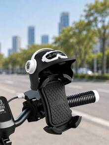 Motorcycle Phone Holder, Suitable For Scooter, Electric Bicycle, Bicycle Phone Mount, Helmet-Shaped Sunshade, 360° Rotating Anti-Shake Handlebar Phone Clip, Universal GPS Navigation Bracket, Compatible With 4.7-7 Inch Smartphones, ABS Nylon Material, Motorcycle Accessories - A - View 4