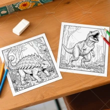 Prehistoric Creatures Mystery Coloring Book For Adults Teens, Large Print Dinosaur Colouring Book With T‑Rex Triceratops Stegosaurus Brachiosaurus, Jurassic Prehistoric Wildlife Theme, 120g Thick Inner Pages, Stress Relief Relaxing Colouring Pages - Prehistoric Creatures - View 8