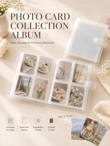 1pc 3-3.5 Inch K-POP Photo Card Album 4-Slot Photo Card Storage Book Anime Game Card Book Can Store K-Pop Cards/Sports Cards/Baseball Cards - A - View 6