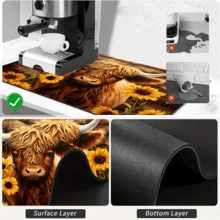1pc Cute Highland Cow & Sunflower Print Dish Drying Mat, Coffee Machine Mat, Absorbent Quick-Drying, Countertop Protection, Suitable For Home Kitchen, Tea & Beverage Preparation, Autumn Harvest Festival, Daily Warm Dining Decor, Multi-Purpose Drying Mat, Home Gift, Tabletop Decoration - XYLSD-1085 - View 9