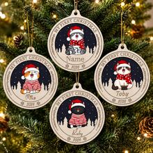 Customized Pet Christmas Ornament, Personalized Cat Dog Name Round Tree Decor, Holiday Winter Vacation Style, Customized Name Pet Memorial Keepsake, Customizable Christmas Tree Ornament, Pet Lover Gift, Holiday Home Decor, Christmas Gift, Family - Style a - View 6