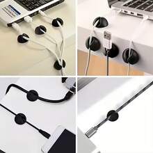 Cable Organizer And Cable Clips - Adhesive Cable Holders, Suitable For Desk, Nightstand, Car, Wall - For Chargers, For Home Office, Phone, Computer, Tablet Cable Management (No Drilling Required) - A - View 7
