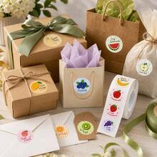 500pcs/Roll Stiker Kartun Buah Gaya INS, Bulat 1 Inci, 12 Pola, Stiker Kantor, Perlengkapan Sekolah, Stiker Kecil Dekorasi Mainan, Stiker Gulungan Hadiah Sekolah, Stiker Label Perekat PVC - MultiWarna - View 3