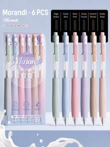 6 Colors/Box Acrylic Color Gel Pens Set, Retractable No-Bleed Layerable Drawing Pens, Cute Aesthetic Marking Pens For Journaling, Notes, Highlighting, Students, School Supplies & Art Supplies - Available In Multiple Colors - View 10