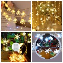 1pc 1.5/3/6m Warm White Christmas String Lights, LED Snowflake Battery Powered, Suitable For Living Room And Other Indoor Home Decor, Christmas, Thanksgiving, New Year Party, Winter And Gatherings (Battery Not Included) - Snowflake - View 3