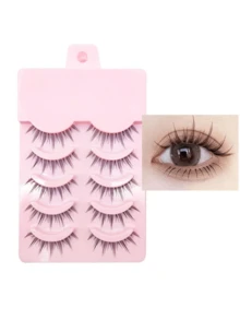 5 Pairs Eyelash Cluster Set, Voluminous Curly Soft Single Cluster False Eyelashes, 3D Faux Mink DIY Cluster Lashes, Reusable Comfortable Style, Suitable For Daily Eye Makeup - Black - View 7