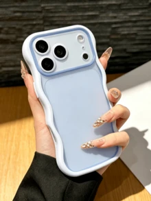Skin-Friendly Translucent Matte Phone Case With Wave Edge Compatible With Iphone 18 Promax 17 Pro 16 15 14 13 12 11 Candy Color Soft Shockproof Cover - Pink - View 10