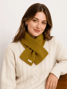 1pc Women's New Autumn/Winter Scarf, Versatile Korean Style Couple Warm Triangle Cross Neck Warmer Small Scarf - Multicolor - View 4