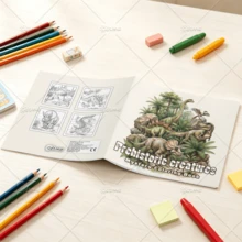 Prehistoric Creatures Mystery Coloring Book For Adults Teens, Large Print Dinosaur Colouring Book With T‑Rex Triceratops Stegosaurus Brachiosaurus, Jurassic Prehistoric Wildlife Theme, 120g Thick Inner Pages, Stress Relief Relaxing Colouring Pages - Prehistoric Creatures - View 4
