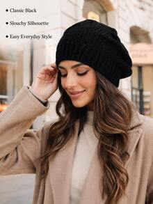 1pc Bohemian Minimalist Solid Color Beret, Autumn/Winter - Multicolor - View 8
