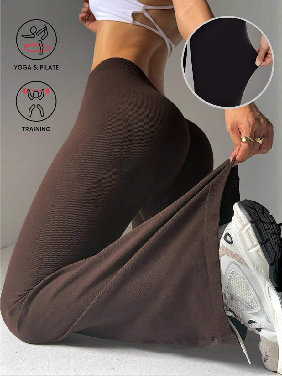 Women Leggings - Coffee Brown - View 1