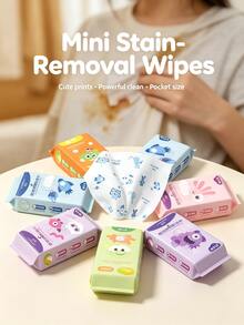Cute Printed Hard Surface Wipes Multi Count, Portable Travel Kitchen & Furniture Care Wipes, Multi-Scenario Household Supplies - Multicolor - View 1