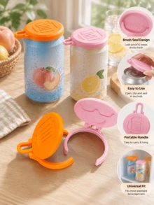 1Pc Silicone Can Dust Cover, Reusable Beverage Can Lid Dust Proof Bottle Mouth Cover, Leak Proof Can Topper For Soda Beer Cola, Fresh Keeping Can Cap Protector, Kitchen Bar Picnic Accessory, Easy Clean, Fits Standard Cans, Housewarming Gift - View 1