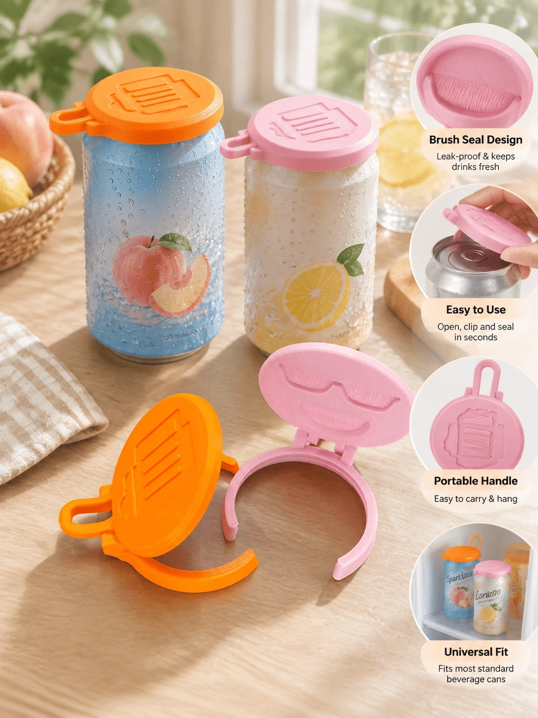 1Pc Silicone Can Dust Cover, Reusable Beverage Can Lid Dust Proof Bottle Mouth Cover, Leak Proof Can Topper For Soda Beer Cola, Fresh Keeping Can Cap Protector, Kitchen Bar Picnic Accessory, Easy Clean, Fits Standard Cans, Housewarming Gift - View 1