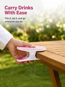 Striped Clip On Drink Holder Anti Spill Cup Tray With Strong Clamp Fit Most Patio Beach Pool Camping Chairs Portable Outdoor Beverage Cup Stand Multicolor Stripe Design All Season For Backyard Picnic Travel Summer Party Accessory - Multicolor - View 8