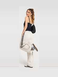 Adidas Originals Women's Side Drawstring Slim Fit Double Layer Vest - Black - View 8