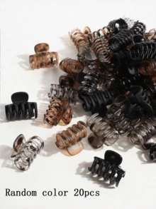 10/20/30Pcs Small Dragon Bone Hair Clips, Brown Mini Braid Clips, Bangs Hairpins Claws For Women, Cute Daily Styling Accessories - Multicolor - View 5