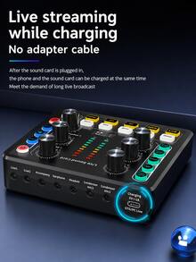 Professional Live Streaming Sound Card, 12 Sound Effects, Audio Mixer With High/Low Tone & Reverb Vocal Control, Plug-And-Play USB Audio Interface, Suitable For Live Streaming, Singing, Gaming, Recording, Podcasting, Gift For Men And Women - View 4