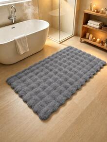 1pc Soft & Fluffy Solid Gray Faux Fur Rug, Plush Comfortable Carpet, Minimalist & Elegant, Suitable For Sofa Cushion, Chair Seat, Bedroom Bedside, Indoor Living Room & Bedroom Home Decor, Best Winter Home Decor Carpet For Living Room, Bedroom, Bedside, Sofa, Closet Kitchen Rug - Grey - View 7