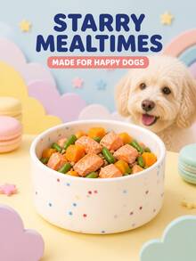 1pc/2pcs Terrazzo Star Silicone Pet Bowl, 25oz Deep Pet Food Bowl For Indoor Daily Feeding, Cute Aesthetic Speckled Design, Non-Slip Unbreakable Stackable Cat Dog Water Dish, Suitable For Small Medium Pets, Easy To Clean - 750ml - View 2