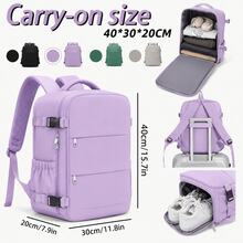 Ryanair Backpack, 40cm-30cm-20cm, Latest Specifications, Large Capacityfeatures A Laptop Compartment, Shoe Compartment,Suitable For Travel, - Purple - View 4