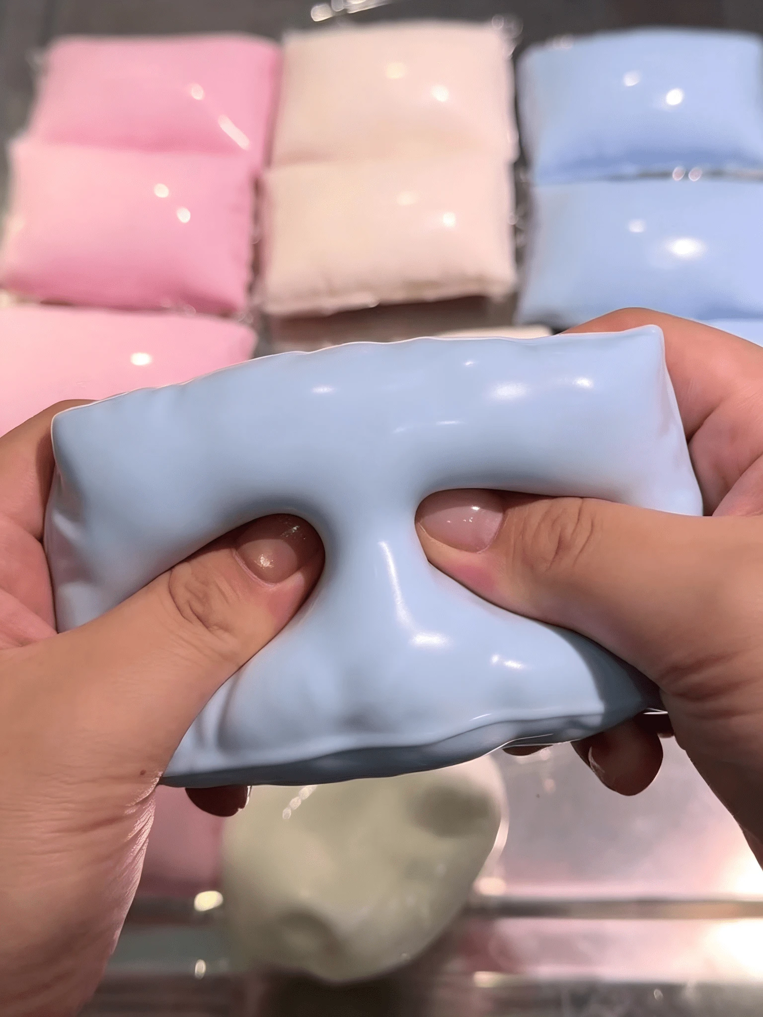 1pc Boxed Simulation Pillow Fidget Squeeze Toy, ASMR Crispy Crunch Sound Moldable Sensory Toy, Novelty Desktop Ornament, Ideal Gift For Halloween & Christmas Holiday, For Ages Above Children