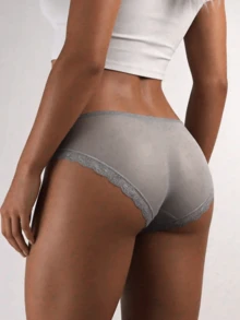 3PCS Lace Printed Transparent Hollow Comfortable Women's Underwear, Sexy Low-Waist Briefs-Fall Style - Multicolor - View 4
