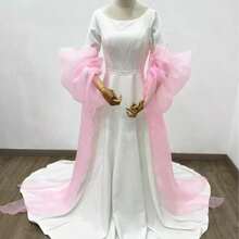 Aksesori Pengantin Elegan Berbentuk Lengan Kelopak Bunga dari Tulle Transparan, Penutup Lengan Dekorasi Buatan Tangan untuk Acara Formal - MultiWarna - View 9