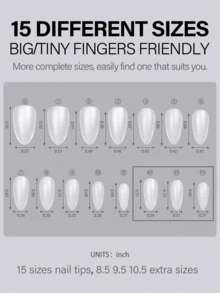 HOTWAY 120 Pieces Combination Full Set Of False Nails, Medium Short Almond And Trapezoid, 15 # Matte Acrylic Nail Tip, Suitable For Nail Salons To Wear Gel Nail Set Nail Supplies - View 14