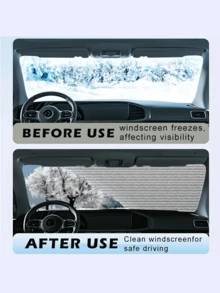 1pc Custom Windshield Cover With Your Photo/ Logo, Durable Fabric Polyester Material, Universal Fit For All Vehicles, Winter Snow Frost Shield, Flexible Design, Easy To Install For Winter Automotive Use - Universal - View 7