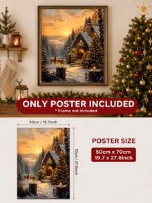 SUPSTICKER Christmas Wall Art Poster, Santa Reindeer Nutcracker Snowy Cabin Print, Holiday Decor For Living Room Bedroom Entryway, 3 Styles - Christmas - View 18