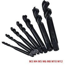 7Pcs Nitride Coated Spiral Flute Tap Set, Metric Thread Taps M3/M4/M5/M6/M8/M10/M12 Tapping And Drilling Tools - 7Pcs - View 8