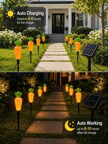 1-8 buah Lampu Hias Kelinci Tenaga Surya untuk Paskah, Lampu Taman Luar Ruangan LED Tahan Air IP44, Lampu Dekoratif Kelinci & Wortel, Pencahayaan Lanskap Taman Tenaga Surya, Cocok untuk Jalan Setapak, Jalan Masuk, Teras, Halaman Belakang, Pesta Liburan, dan Dekorasi Hadiah Paskah - 1 sampai 8 - View 5