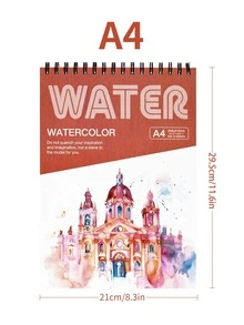 1pc Premium Thick Top Spiral Bound Watercolor Sketchbook, A4 (11.6*8.27 Inches)/A5 (8.3*5.7 Inches), 24 Sheets (88 Lbs/180 G). Blank Coil Art Drawing Book, Suitable For Students, Beginners And Painting Enthusiasts, Can Be Used For Watercolor, Gouache, Mixed Media, Ink Painting And Hand Drawing. Learning Stationery, Suitable For Adults And Beginners, Ideal Gift For Back To School And Mother's Day. - Multicolor - View 20