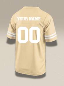 Custom Men's Football Jersey: Professional Team Building Sports Top, Mesh Fabric With Personalized Company Logo & Name Printing. - Champagne - View 3