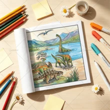 Prehistoric Creatures Mystery Coloring Book For Adults Teens, Large Print Dinosaur Colouring Book With T‑Rex Triceratops Stegosaurus Brachiosaurus, Jurassic Prehistoric Wildlife Theme, 120g Thick Inner Pages, Stress Relief Relaxing Colouring Pages - Prehistoric Creatures - View 9
