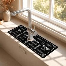 1pc Sink Faucet Water Absorbent Mat, Drainage Mat, Suitable For Kitchen, Bathroom Sink, Countertop, Drainage Mat, Diatomaceous Earth Material, Cuttable, Quick Drying Mat - Multicolor - View 1