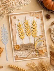 1pc Wheat Ear Metal Cutting Dies For DIY Card Making, Scrapbooking And Paper Crafts, Harvest Themed Die Cut Templates For Handmade Decorations - Die Cut - View 2