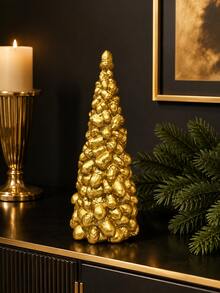1pc Gold Tabletop Christmas Tree Decor, Textured Xmas Tree Figurine With Elegant Metallic Finish, Luxury Holiday Centerpiece For Shelf Mantel Dining Table Living Room - Multiple Models 2 - View 10