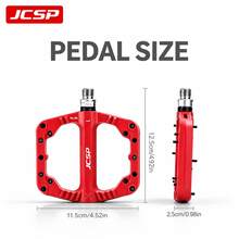 JCSP Bicycle Anti-Slip Pedals, Nylon Wide Pedals, Detachable Metal Anti-Slip Spikes, Suitable For Various Bicycles, Wide Pedal Surface, Bicycle Pedals - Multicolor - View 3