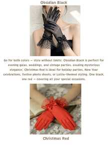 Fashion Polka Dot Mesh Bow Lace Gloves - Multiple Colors Available, Lightweight And Breathable, Suitable For Wedding, Evening Party, Photography, Lolita Outfit, Christmas, Valentine's Day, Engagement, Exquisite Vintage Atmosphere Accessory. - Multicolor - View 22