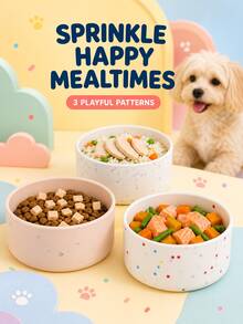1pc/2pcs Terrazzo Star Silicone Pet Bowl, 25oz Deep Pet Food Bowl For Indoor Daily Feeding, Cute Aesthetic Speckled Design, Non-Slip Unbreakable Stackable Cat Dog Water Dish, Suitable For Small Medium Pets, Easy To Clean - 750ml - View 12