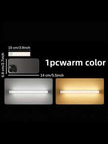 1pc LED Motion Sensor Light 10/20/30cm USB Rechargeable Sensor Night Light Cabinet Light Wall Light Kitchen Light Stair Light Bathroom Night Light Bathroom Light With Magnetic Adhesive Backing Removable Sensor Night Light - Yellow - View 8