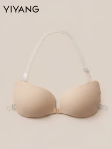 YIYANG 2/1 Pair Of Invisible Adhesive Bras With Transparent Shoulder Straps, Lifting And Shaping Small Breasts, And Thin Nipple Covers. - Multicolor - View 9